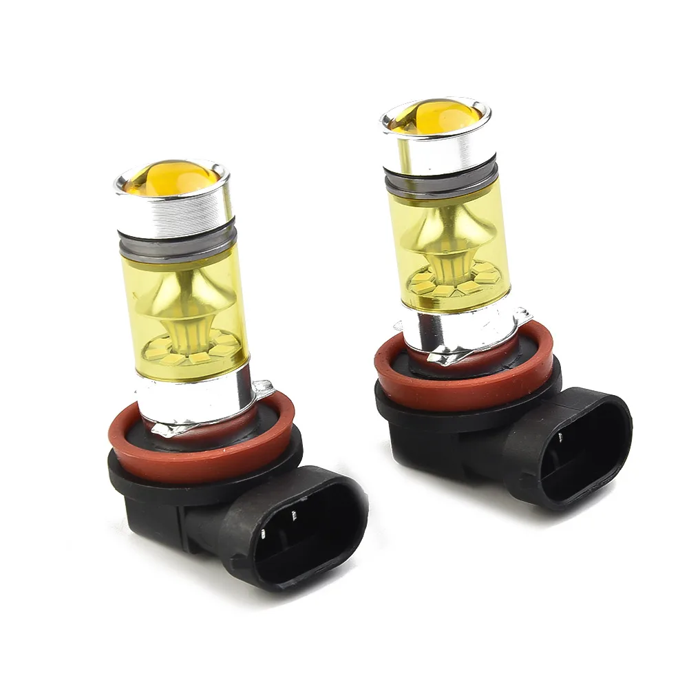 2 PCS H11 H8 Led Yellow Fog Light Bulbs 12V-24V 1500LM 4300K Yellow Light 100W Car Driving Running Lamps Car Accessories