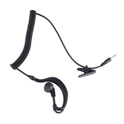 3.5 Mm Single Earpiece Ear-hook Earphone With Spiral Cable Walkie Talkie Headset Polices Military Earphone