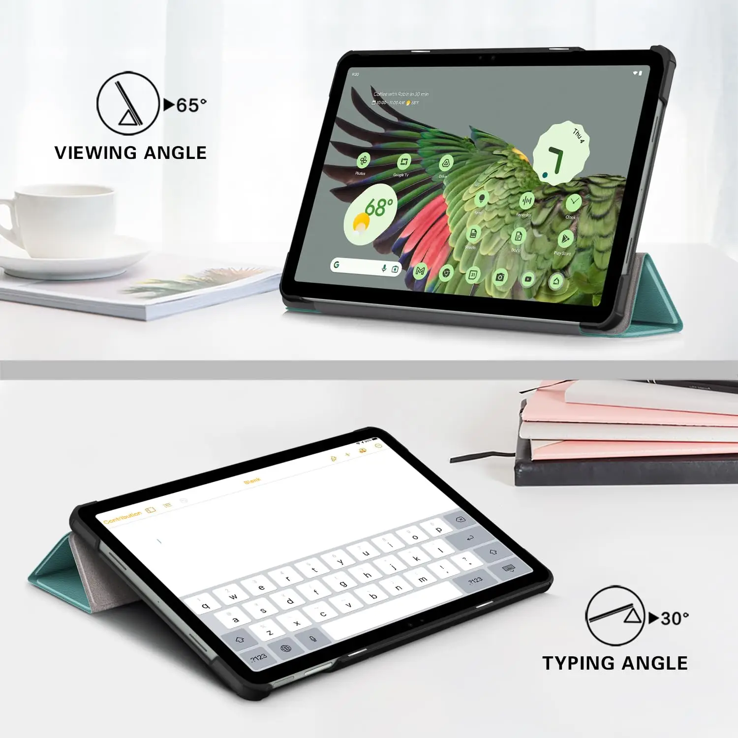 حافظة لهاتف Google Pixel 2023 مقاس 11 بوصة، حافظة حماية للكمبيوتر اللوحي، محمولة، حامل، غلاف حماية شامل،