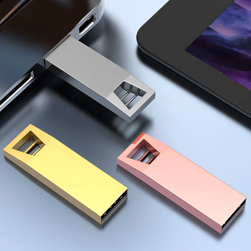 Бесплатная индивидуальная лазерная гравировка логотипа, цветной металлический модный кулон, флэш-накопитель USB2.0, 4 ГБ, 8 ГБ, 16 ГБ, 32 ГБ, 64 ГБ, 128 ГБ, карта памяти