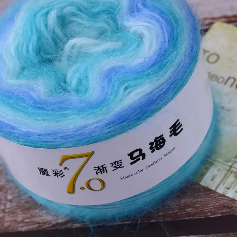 50Gram Angora Amorous Mohair Wool Yarn High Quality Magic Color Gradual Plush Lana Crochet DIY Silky Sweater Scarf