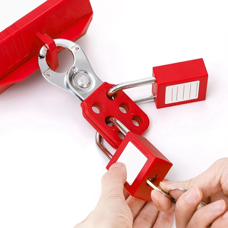 AB15-8 Pack Lock Out Tag Out Hasp,Tamper-Proof Lockout Padlock Hasp, 1 Inch Jaw Diameter Lockout Hasp With 6 Holes Interlock