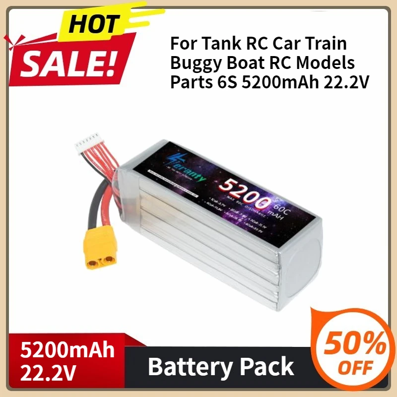 

Lipo Battery 60C Softcase with EC5 XT60 T XT90 Plug for Tank RC Car Train Buggy Boat RC Models Parts 6S 5200mAh 22.2V