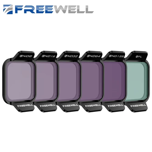 Freewell Kit de filtros estándar Day ND para Drones DJI Flip, ND8 ND16 ND32 ND64 ND128 PL filtros, para reducción de luz, colores mejorados Accesorios para fotografía