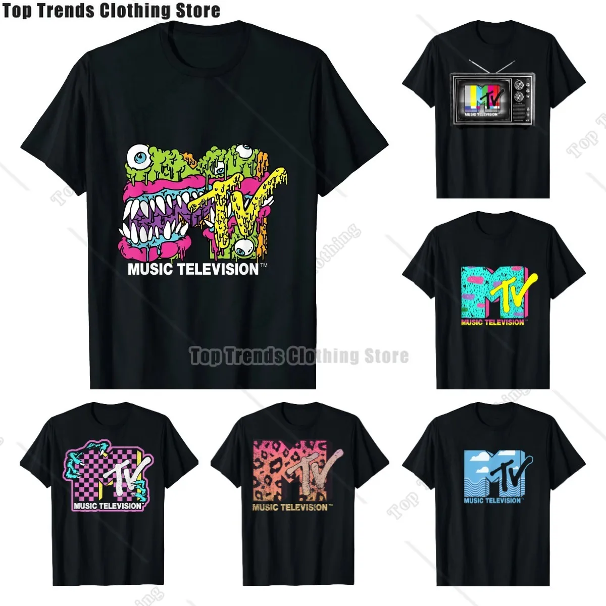 MTV Classic Logo Moster Design T- Shirts T-Shirt