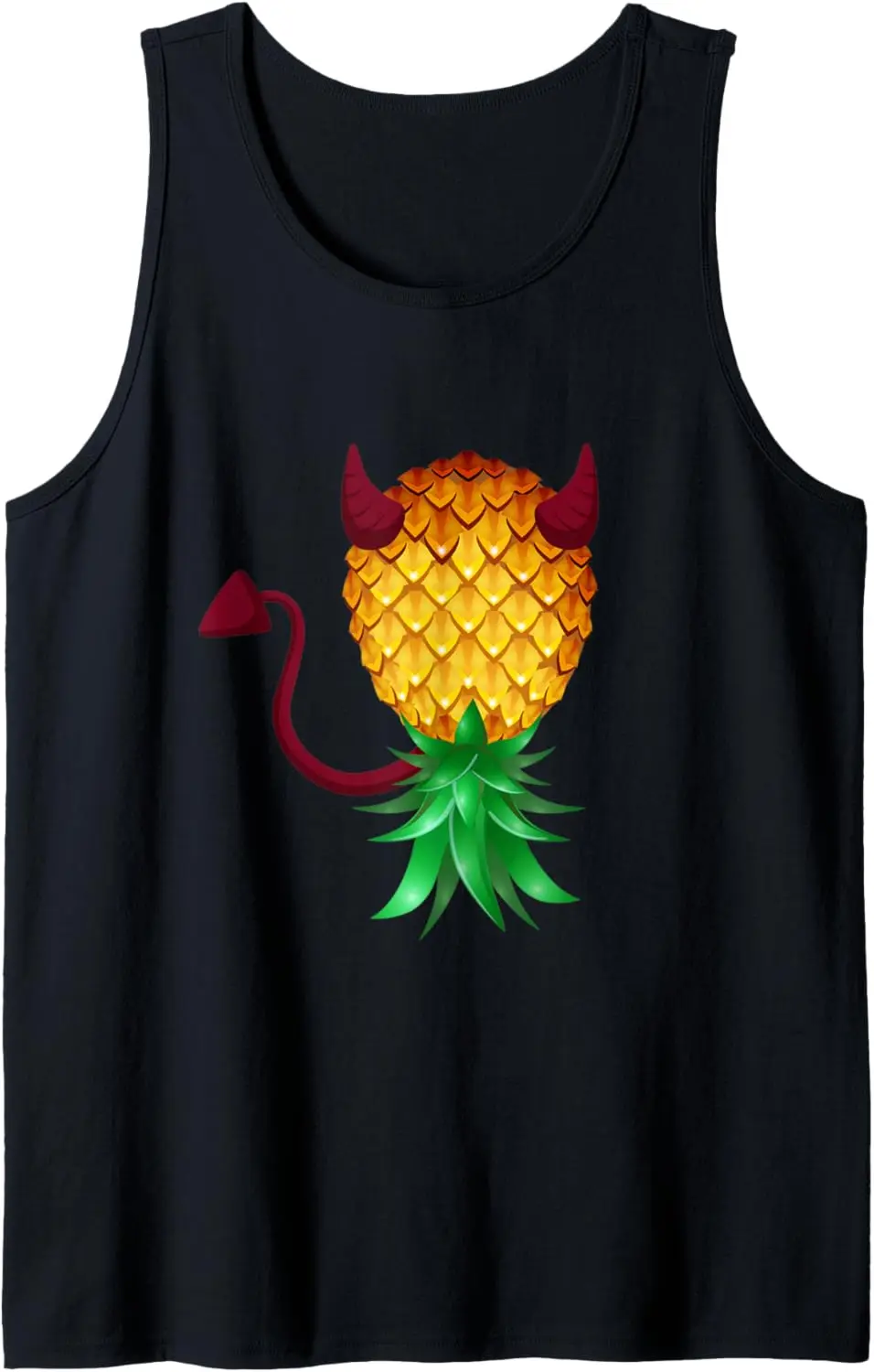 Swinger Upside Down Bad Pineapple Devil Horn Tank Top Cute 2025 Sleeveless Cotton Shirt Holiday Fashionable  Vest