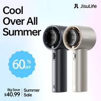 JISULIFE Mini Portable Hand Fan, 100 Wind Speeds, 5000mAh USB Battery Rechargeable, LED Digital Display, Travel,Camping,Outdoor
