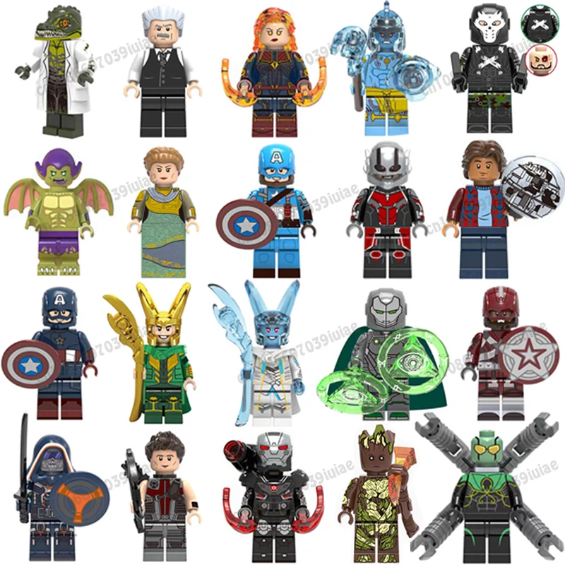 

BEAST KINGDOM SpiderMan Iron Man Jonah Jameson Captain America Loki Doctor Doom Bricks Cartoon Character building block Birthday
