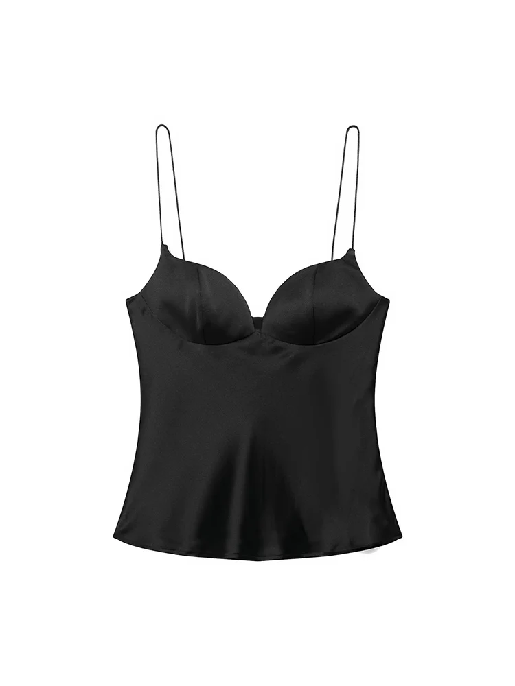 TFMLN Women Sexy Heart-neck Camisole Soft Sleeveless Slimming Tops Fashion Party Club Sling Tank Tops Female 2025 Summer New