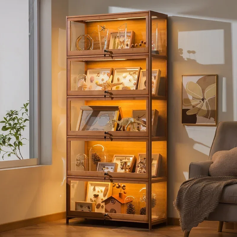Figure Display Cabinet With Lock Acrylic Display Stand Transparent Dustproof Model Building Block Ornament Shelf Display Box