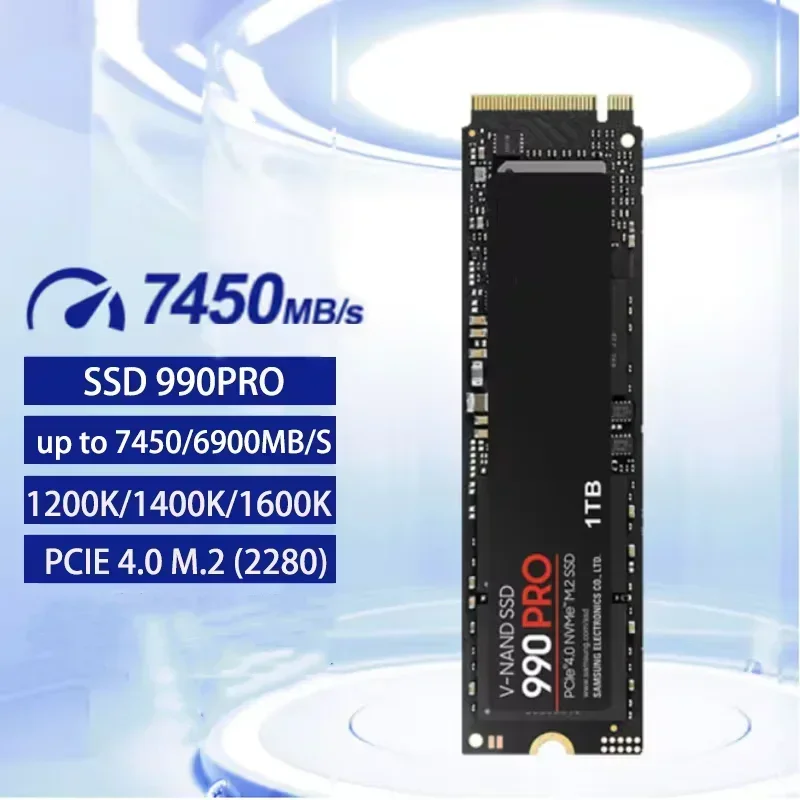 2024 990 PRO 4TB 2TB 1TB M.2 2280 SSD PCIe4.0 NVMe Gaming Interne Solid-State-Festplatte bis zu 7450 MB/s für PS5 Laptop Desktop