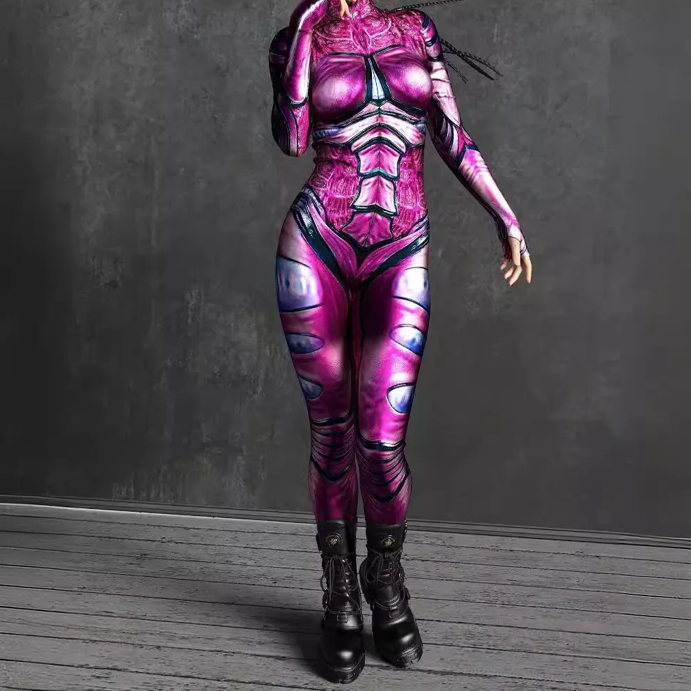 

Cyber Warrior Armor Mechanical Bodysuit Cosplay Zentai Suit Costume Steampunk Party Shows Performance Women Men Jumpsuit