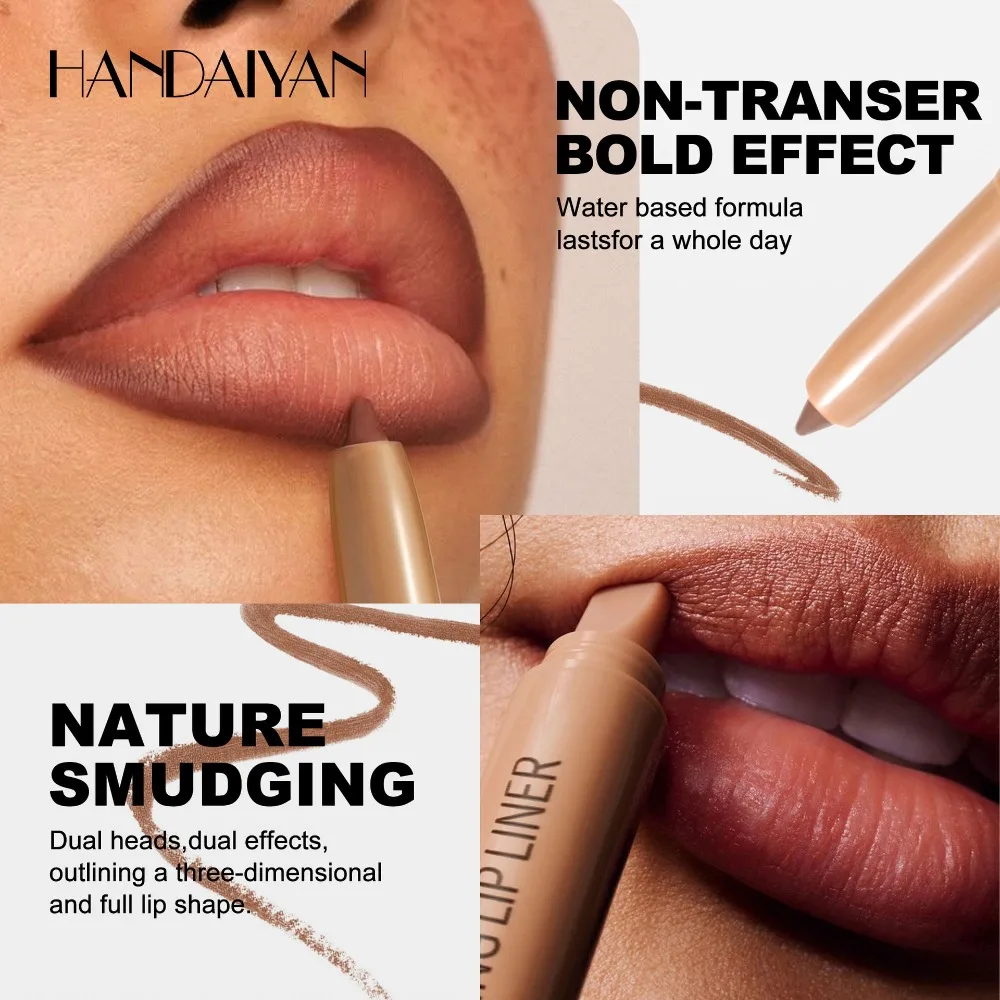 Dual Ended Lip Liner Waterproof Lip Pencil Double Tip Design for Precise Lip Contouring Easy Application for Long Lasting Makeup