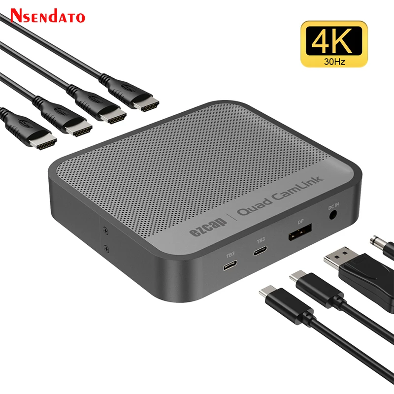 Ezcap362 Quad CamLink 4 Channels Thunder HDMI Video Game Capture Card HDMI 4K 30fps RGB24 1080P60 Recorder For Camcorder DSL