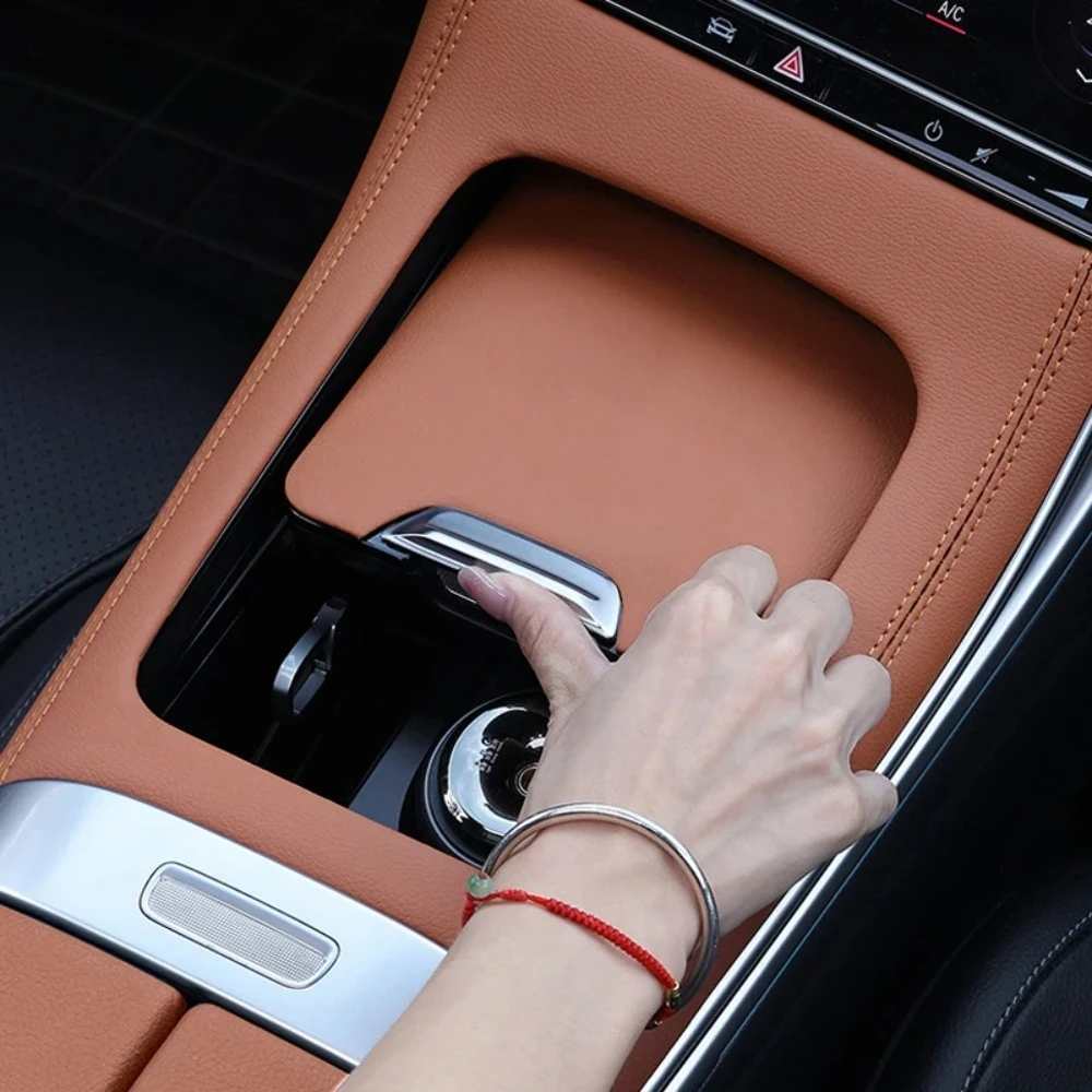 غطاء لوحة جلدية لوحدة التحكم المركزية إطار الكسوة ملحقات التعديل الداخلي لسيارة Mercedes Benz C GLC Class W206 X254