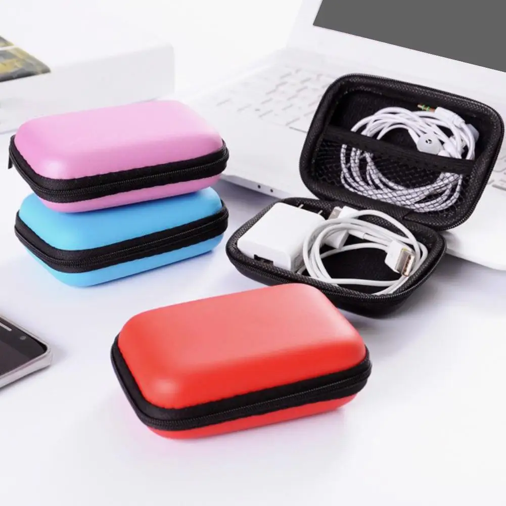 Bolsa de almacenamiento de viaje, estuche de carga portátil, organizador de Cable de datos USB, bolsa de Cable de auriculares, bolsa cuadrada con cremallera