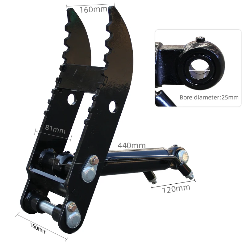 Pince à pouce hydraulique pour accessoires de mini-pelle, pince auxiliaire de godet de pelle multifonction, portée de connexion