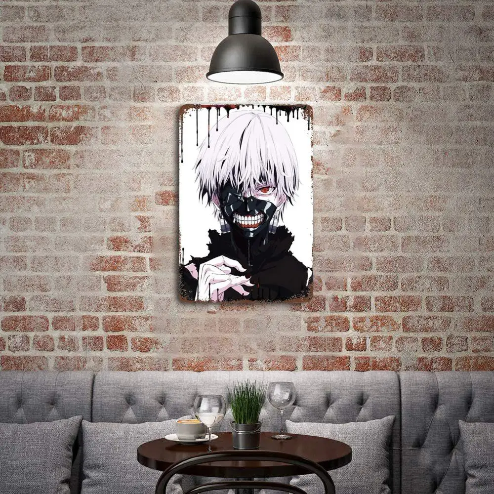 Tokyo Ghoul - Manga Anime Decor Poster Vintage Tin Sign Metal Sign Decorative Plaque for Pub Bar Man Cave Club Wall Decoration