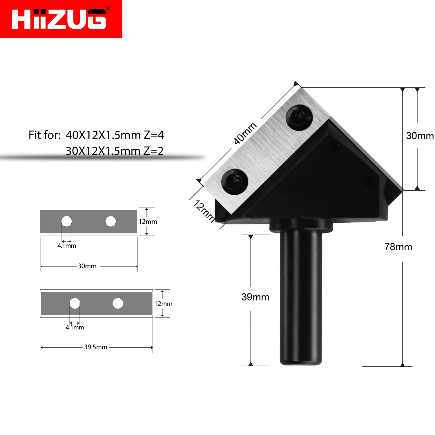 90 Degree V-Groove Router Bit 12mm Shank Milling Cutter Replaceable Carbide Insert Cutter 2 Edges for CNC