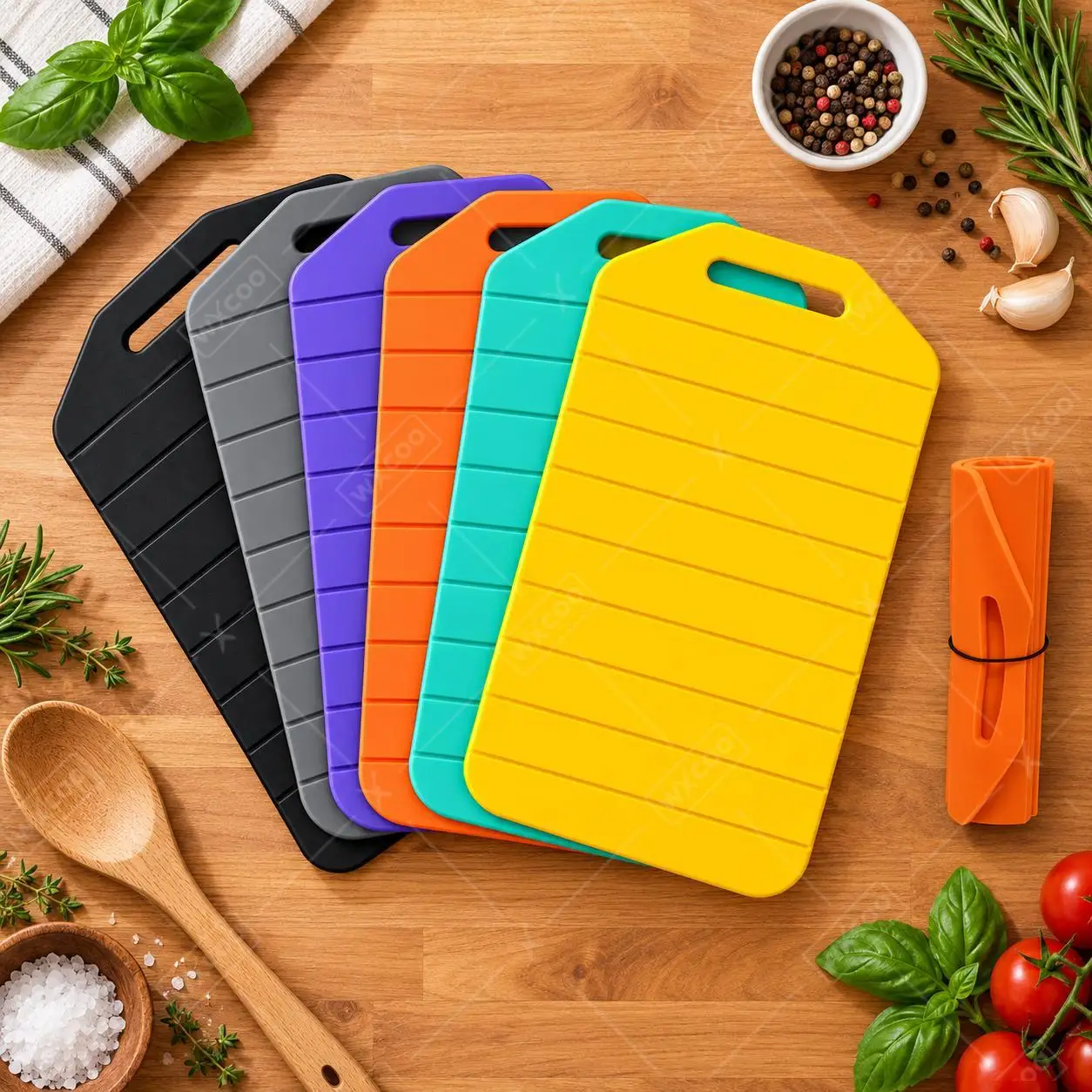 WXCOO Double Sided Collapsible Kitchen Cutting Board Non Slip Pad Portable for Home Travel BBQ Picnic Apartment Counter Kitchen