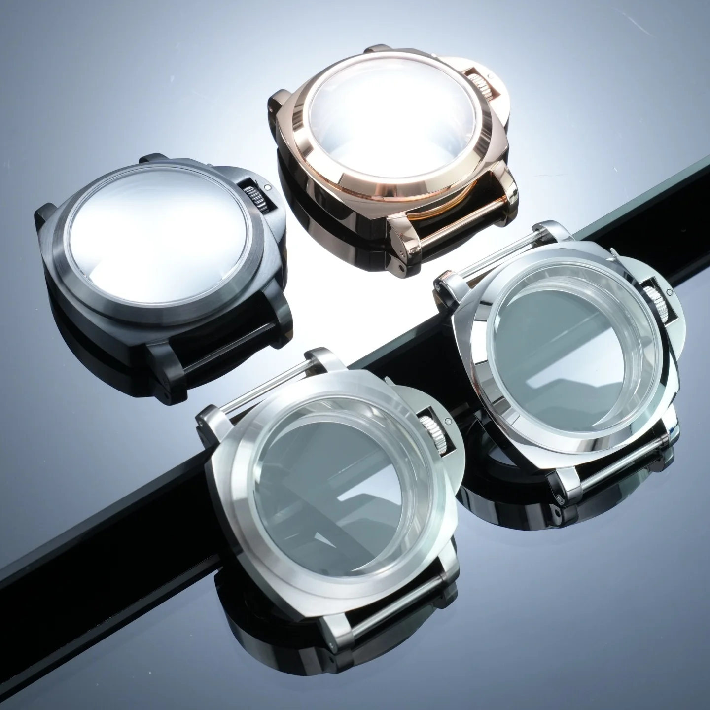 40mm Stainless Steel Watch Case with Sapphire Glass For NH35 NH36 Movemont Watch Mod Parts Diy Watch Build Case For Panerai Look
