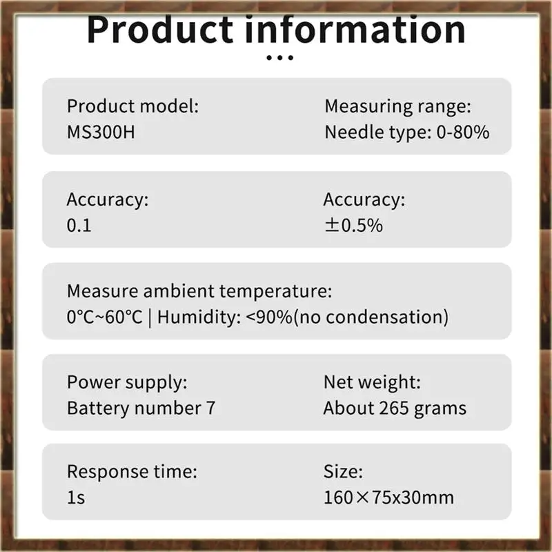 

A48T MS300H Portable Hay Moisture Meter With Probe For Hay Bale,Cereal Straw,Forage Grass,Leymus Chinensis Humidity Tester