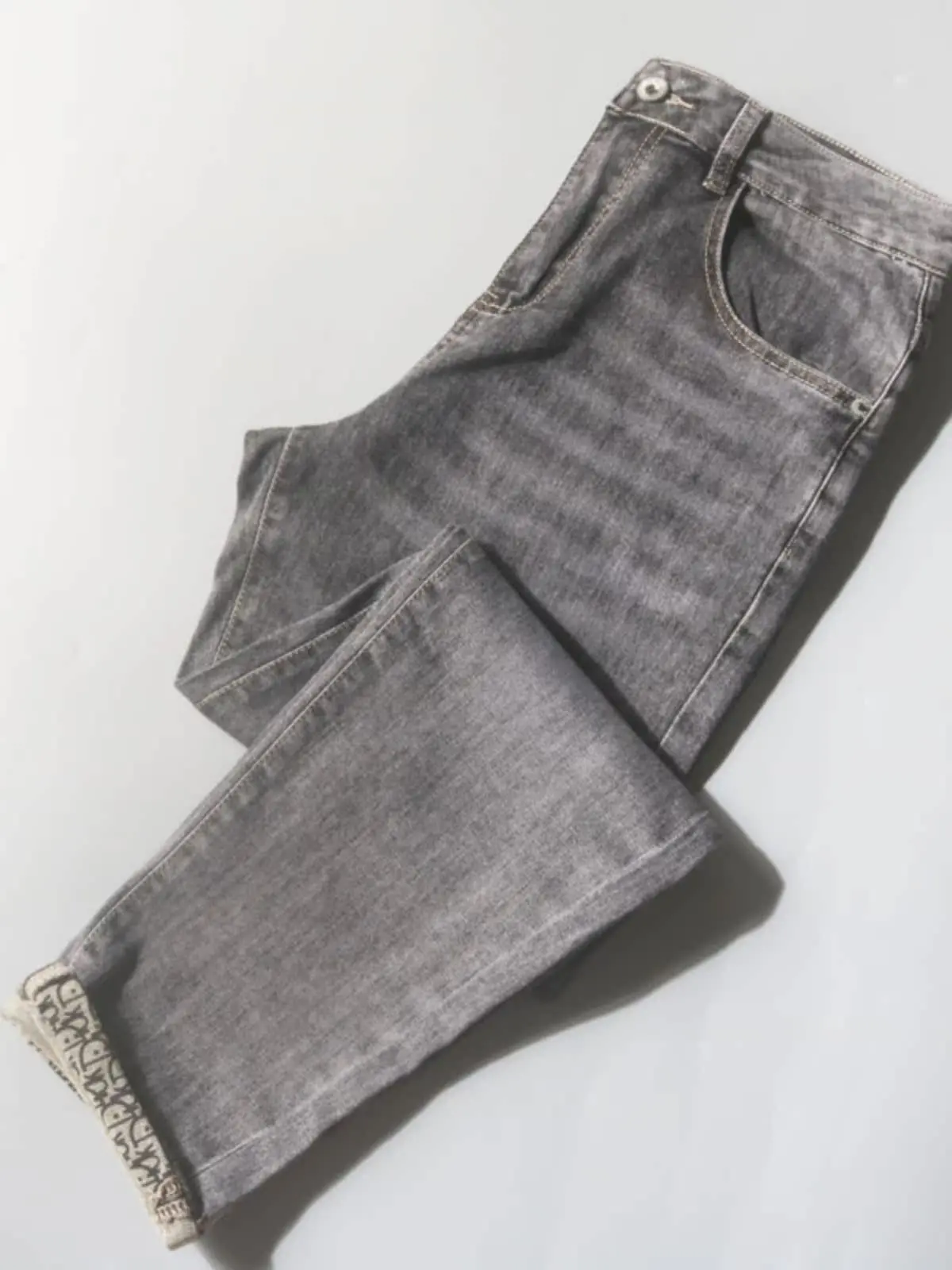 

Джинсы прямого кроя Slim Fit, мужские повседневные тонкие хлопковые эластичные джинсовые брюки, осенние модные брендовые износостойкие длинные брюки