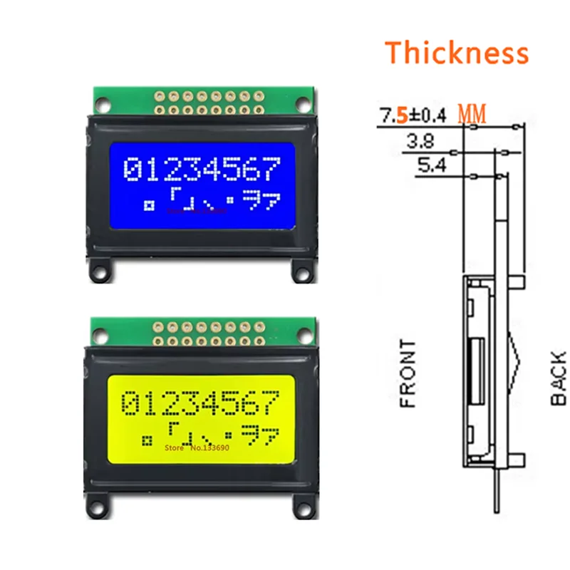 5 В 8X2 STN светодиодная подсветка, персонаж 0802, ультратонкий синий/желтый модуль SPLC780, чип MINI LCD 8*2, параллельный ЖК-дисплей MCU STM32 5 В 8X2 STN светодиодная подсветка, персонаж 0802, ультратонкий синий/желтый модуль SPLC780, чип MINI LCD 8*2, параллельный ЖК-дисплей MCU STM32
