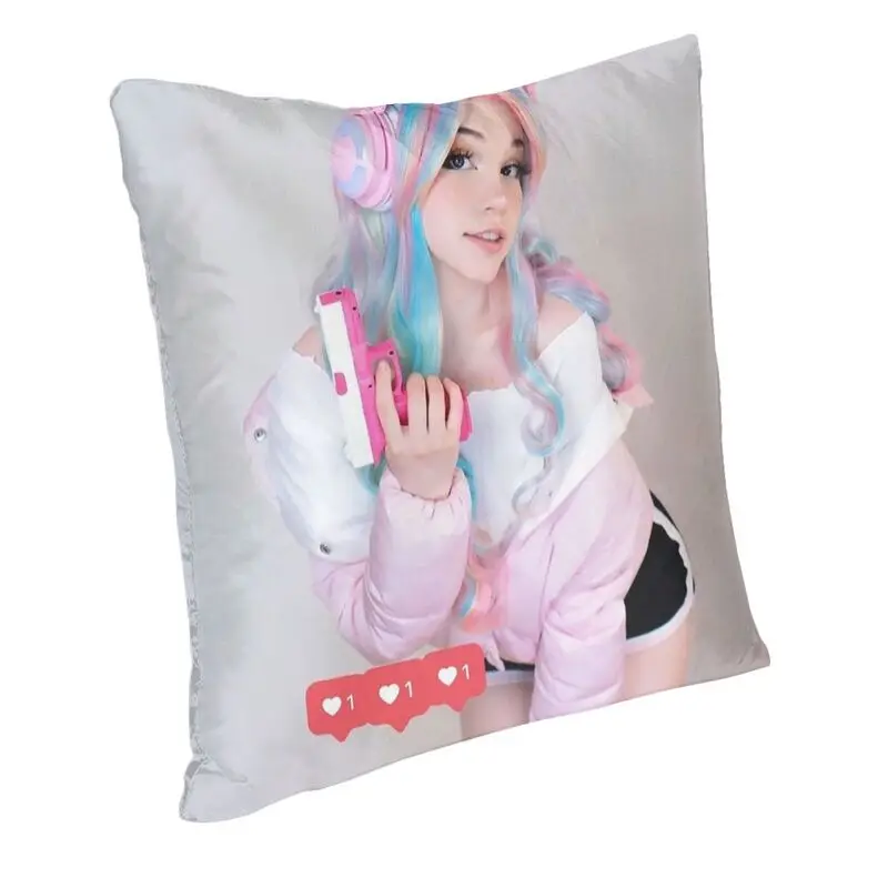 British Internet Celebrity Belle Delphine Cushion Cover 45x45cm Polyester Throw Pillow Case for Sofa Car Square Pillowcase