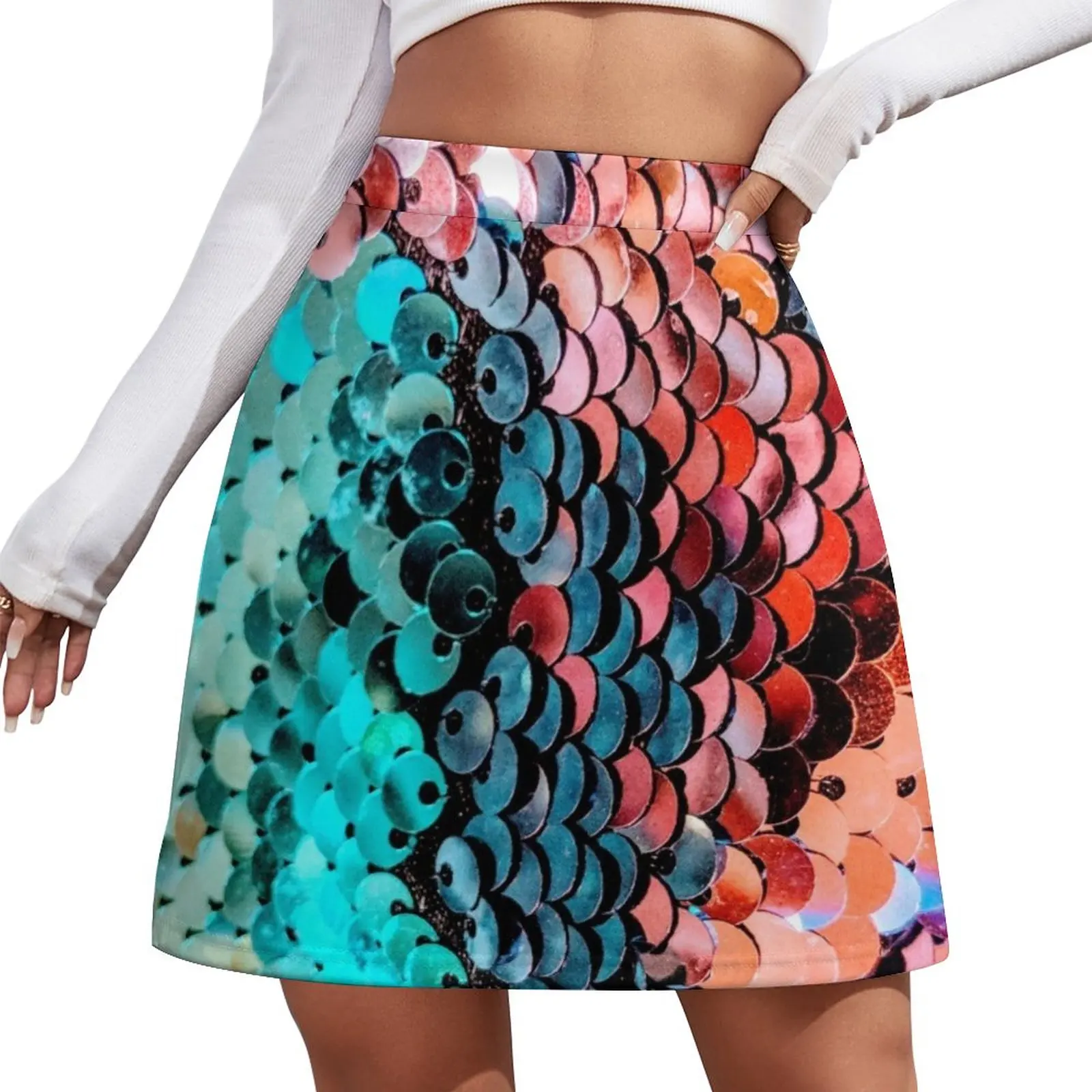 

Colorful Sequins Mini Skirt women clothes Woman skirt Sexy mini skirt korean style