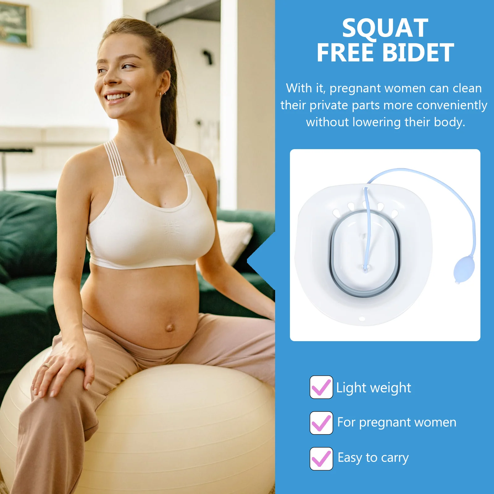 

Folding Sitz Bath Wash Basin Pregnant Women Postpartum Care Foldable Grey ABS Silicone Water Plug Sealing Ergonomic Hip Curve