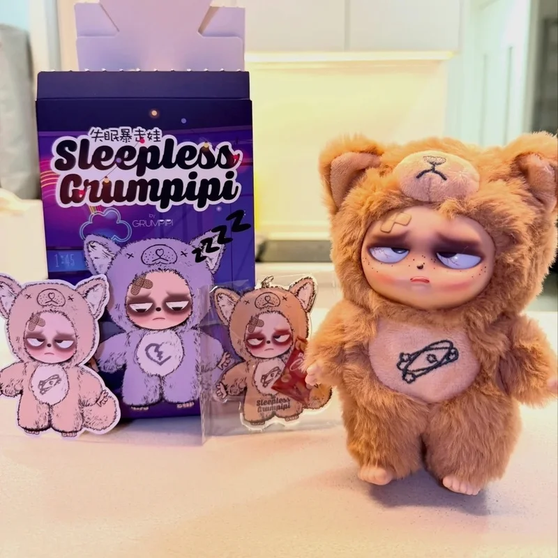 متوفر في المخزون سلسلة Grumpipi الأصلية بدون نوم صندوق أعمى دمية من الفينيل شخصية الحركة Kawaii دمى جميلة صندوق غامض قلادة لعبة ديكور