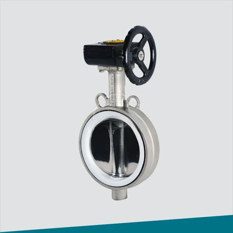 

Soft Seal Clip Butterfly Valve Worm Gear PTFE Butterfly Valve 304 Sanitary Butterfly Plate Polished D371F-16P-DN100