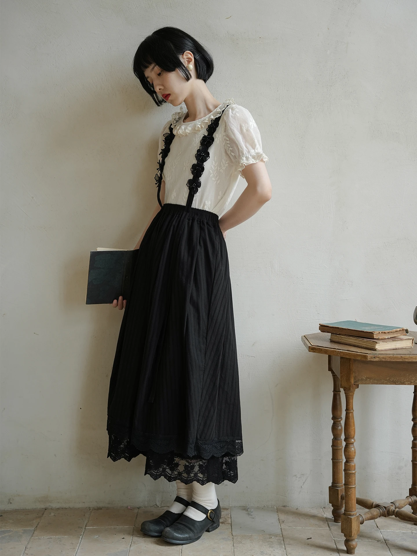 

Хлопковая юбка с цветочным принтом и регулируемыми бретелями, 3D-вышивка, высокая талия, А-силуэт, свободный крой, женская юбка в стиле ретро