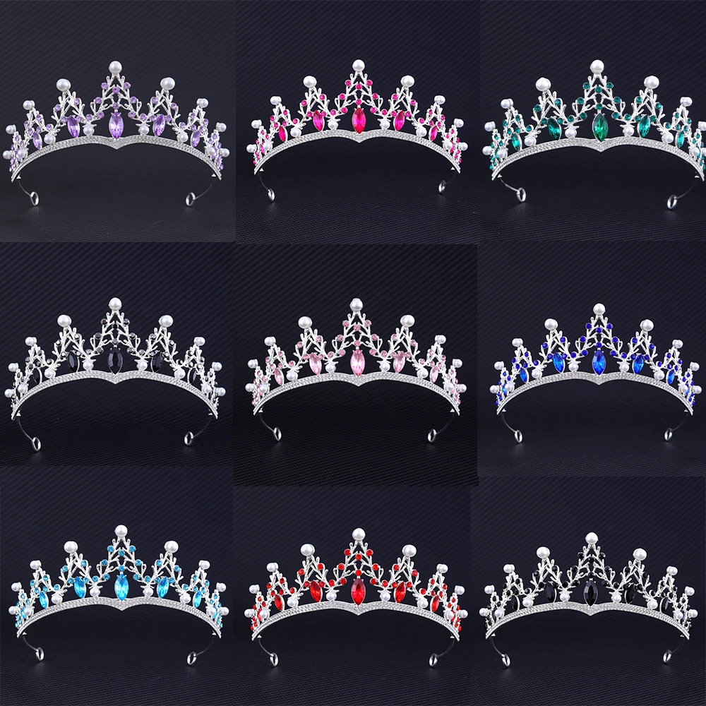 Crystal Crown Gold Silver Color Princess Tiara for Girls Women Hair Dress Accessories Party Birthday Crown Headwear Jewelry