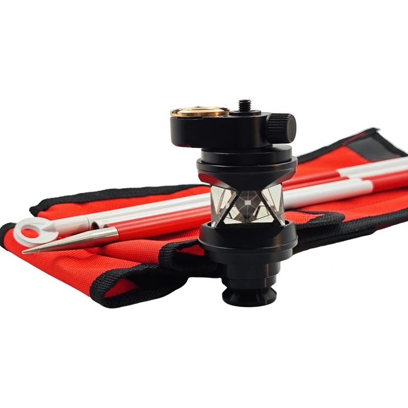 Sliver Coated 360 Degreen Prism,Brand New Mini Prism with Bubble + 4pcs 30cm Pole (diameter 9mm) for Topcon Total Survey Station