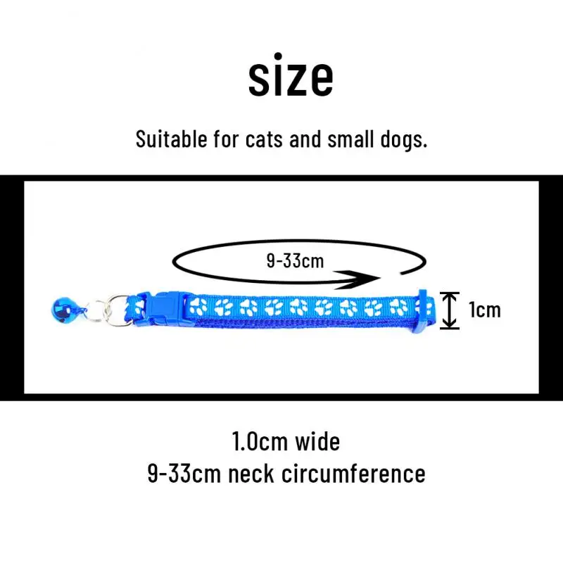 5Pcs/Pack Colorful Cute Bell Adjustable Buckle Cat Collar Pet Supplies Footprint Personalized Kitten Small Dog Accessory