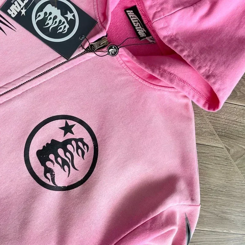 24ss Roze Gewassen Hoodie 1:1 Topkwaliteit Logo Bedrukt Oversized Herenjassen Dames Pullovers Met Capuchon