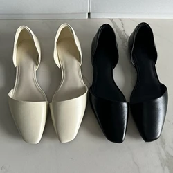 Maxducti sandali estivi tinta unita scarpe a fondo piatto Nordic minimalista moda punta quadrata Mary Jane scarpe donna