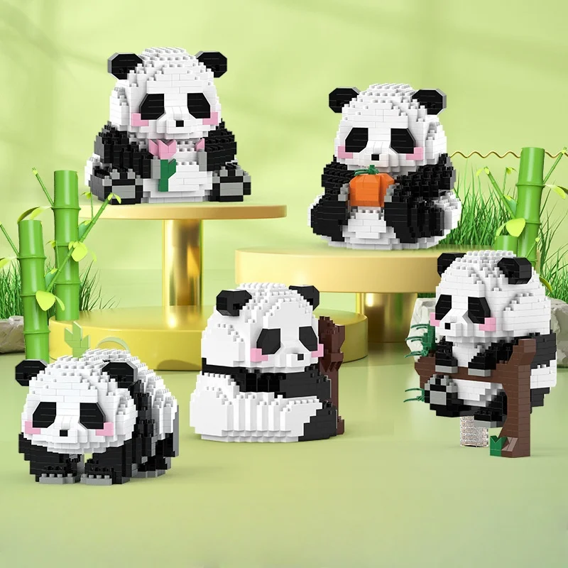 

​ НОВЫЙ 18-й стиль панды микроблоки строительный набор милые модели животных панды комплект DIY сборочные кирпичи детский подарок на день рождения и Рождество