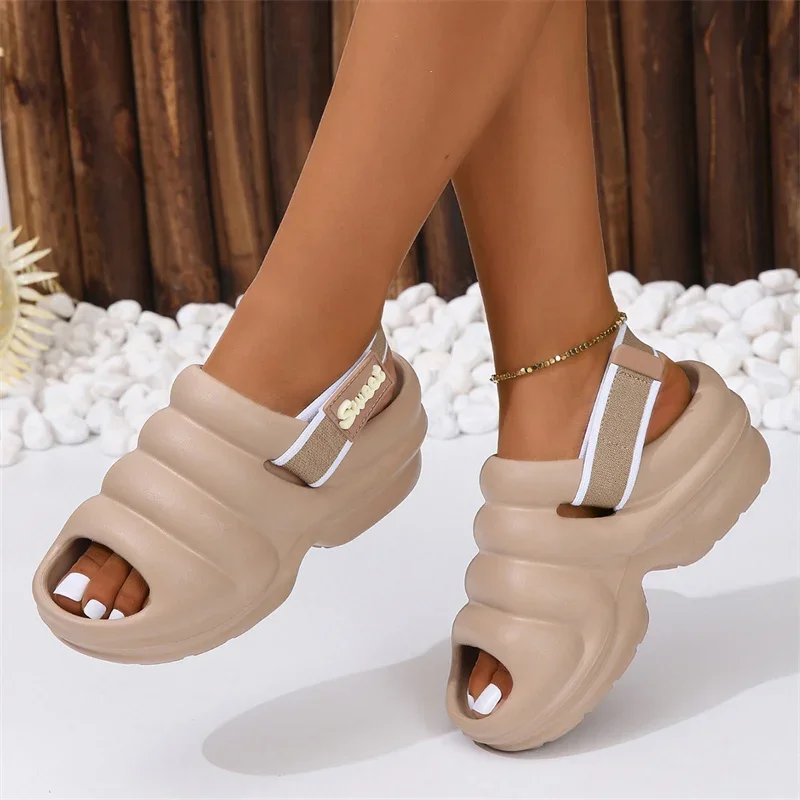 New Summer Fashion Comfortable Elegant Wear-Resistant Thick-Soled Slippers Soft High-Quality Trendy Women\'s Sandals NO: 6118