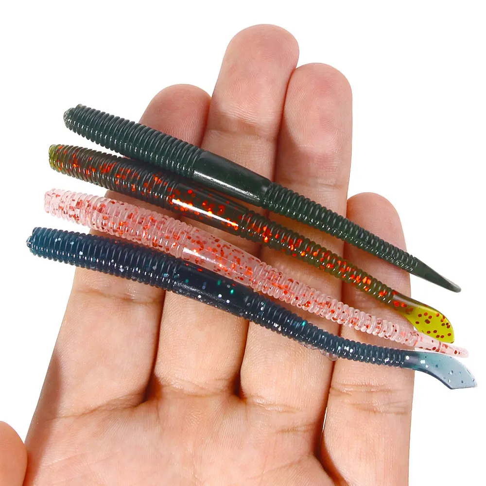 10pc 10cm 2,3g Seefischerei Kunststoffe Weich köder Köder Regenwurm Wobbler Forelle Köder Wurm Köder Spinner bait Fischerei zubehör