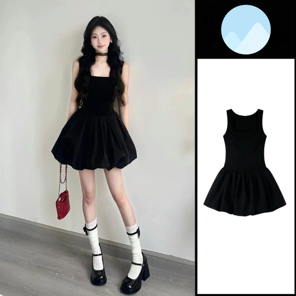 Minivestido de Modal negro estilo francés Audrey Hepburn, sin mangas, corte en A, adelgazante, traje de moda para mujer