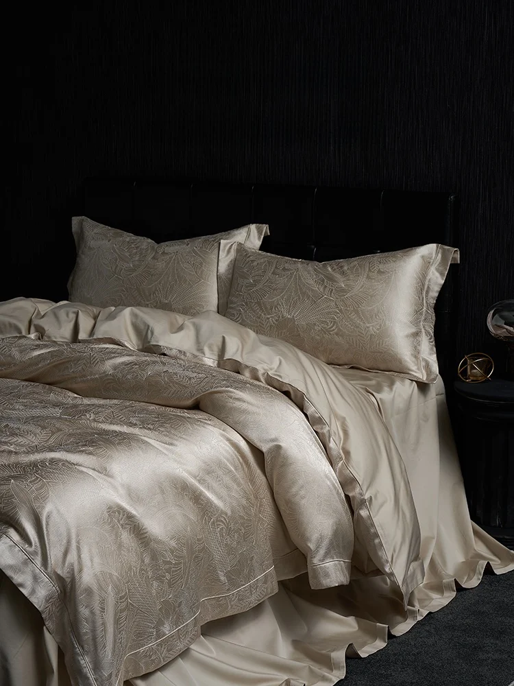 

Satin Cotton Bedding Set Long Velvet Cotton Embroidered High-end Pure Cotton Bed Sheet Cover Quilt Duvet Cover