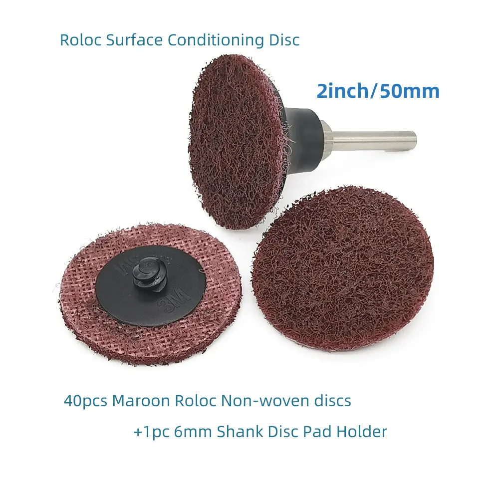 20Pcs 2 inch Roll Quick Change Discs Surface Conditioning Discs Sanding Disc for Surface prep, Paint Stripping, Grinding