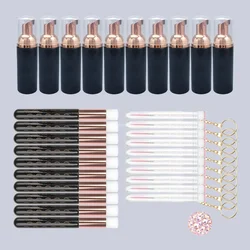 30pcs 60ML Black High Quality Plastic Eyelash Shampoo Brush Empty Soap Bottle Set Eyelash Brush Grafting Eyelash Cleaning Stick
