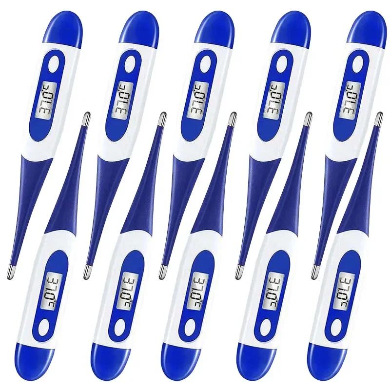 

10PCS Household Adults Children Thermometers Fever Thermometer Electronic Soft Head Digital Oral Armpit Temperature Measurement