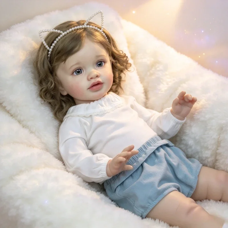 66cm Pippa  Lifelike Reborn Baby Dolls Handmade 3D Painting Skin with Visible Veins Collectible Art Doll