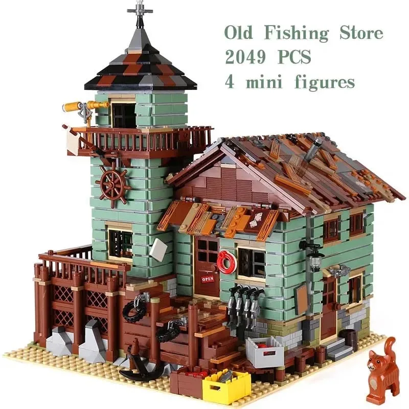 

2049 PCS Old Fishing Store Model Building Blocks Bricks Birthday Christmas Gift Toys Compatible With 16050 21310