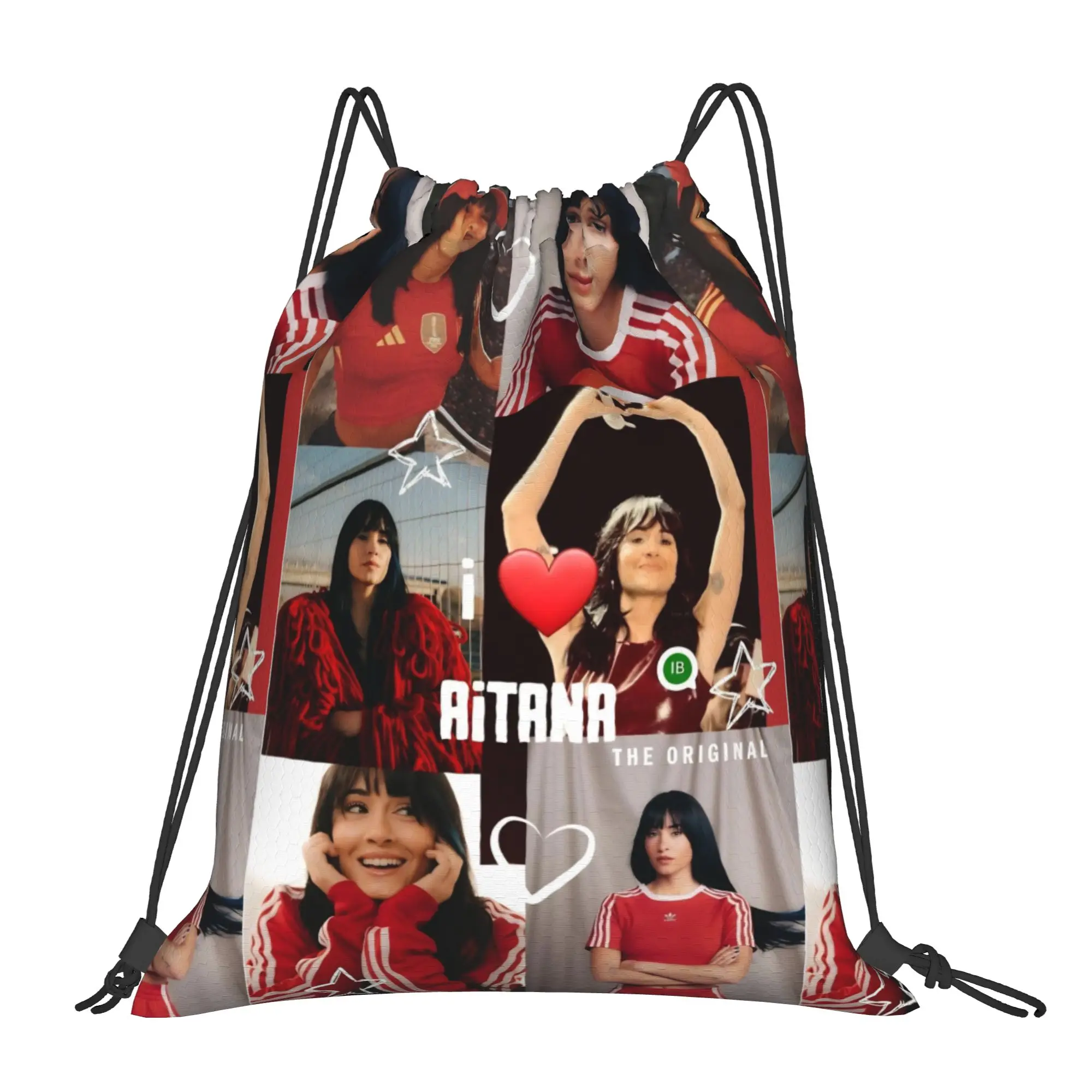 

Aitanas Cuarto Azul Album Drawstring Backpack Gym Sports Sackpack Water Resistant String Bag for Cycling